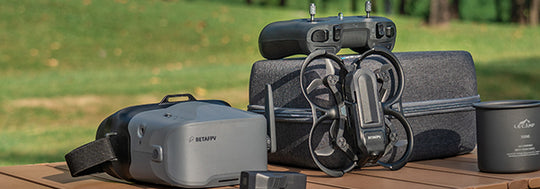 BETAFPV ready-to-fly FPV kit with drone, goggles, controller and carrying case